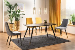 Söögilaud Cyryl I (140/80) ja toolid Piano Velvet